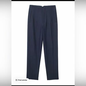 Navy Blue High-Waisted Trousers